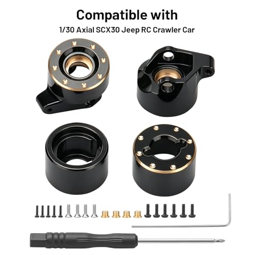 daitoku Brass Steering Knuckles Rear Hub Weights RC Axle Counterweight Upgrade Parts for 1/30 Axial SCX30 Jeep RC Crawler Car