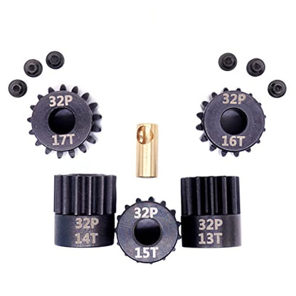 32P 5mm Pinion Gear Set 13T 14T 15T 16T 17T with Hex Key for RC - style: 13T 14T 15T 16T 17T