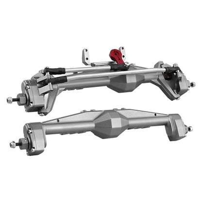 1/10 RC Crawler All Metal Front and Rear Portal Axle for Axial Capra 1.9 UTB Buggy F9 CNC Machined 7075 Aluminum Integrated (Grey) - color: Grey