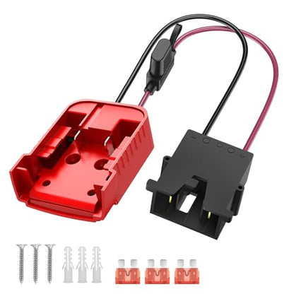 Ranoff Power Wheel Adapter 18V/20V Battery with Fuse & Wire terminals, Wheels Battery Conversion Kit Power Connector for DIY Ride On Truck, RC Car Toys and Robotics - size: for Milwaukee