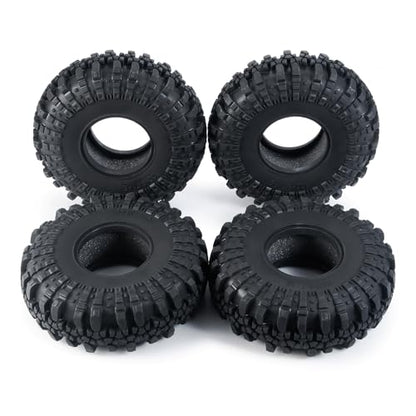 Rubber 2.2" Crawler Wheel Tires for Axial Wraith RR10 SCX10 TRX4 | Upgrade for 1/10th RC Crawler Car,With 4PCS Foam Insert