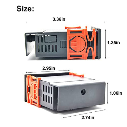 Digital Temperature Controller STC-1000 Digital LED Display DC 12V 10A Celsius Heating Cooling Centigrade Thermostat Sensor 2 Relay Output with NTC 10K Thermistor Sensors Temperature Probe - color: 12V