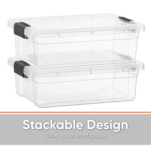 Superio Clear Storage Bins with Lids, Stackable Storage Box with Latches and Handles, Extra Small, 2 Pack 2 Quart - size: 2.3 Quarts, style: 2 Pack