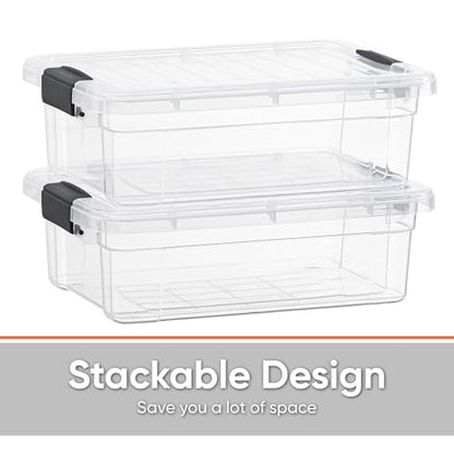 Superio Clear Storage Bins with Lids, Stackable Storage Box with Latches and Handles, Extra Small, 2 Pack 2 Quart - size: 2.3 Quarts, style: 2 Pack