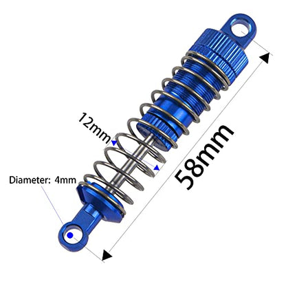 Aluminum Alloy Shock Absorber Suspension Damper Shocks Compatible with WPL C14 C24 C34 C44 MN Model D90 D91 MN99 1/16 RC Car (Blue) - color: Blue