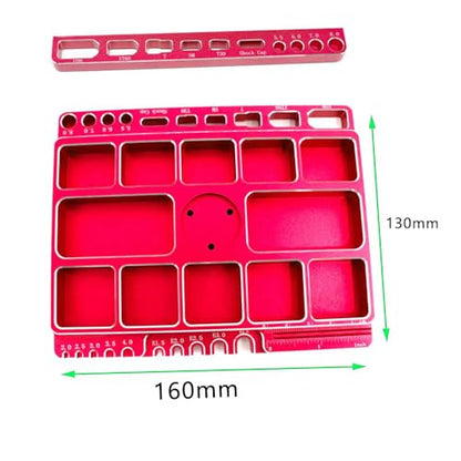 Alloy Multifunctional RC Car Stand RC Work Stand RC Repair Stand 360°Switch Rotation 5 Levels Height Lift or Lower with Screw Base for 1/8 1/10 1/12 1/16 1/18 RC Car Truck Crawler(Red)