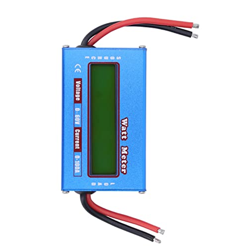 RC Watt Meter, High Precision Digital Battery Voltage Analyzer with LCD Display for RC and Renewable Energy Systems Aluminum Alloy