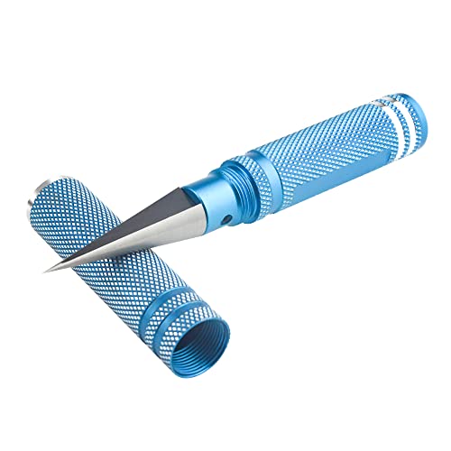 3Pack RC Body Reamer Hole Puncher with Curved and Straight Scissors RC Car Body Mounting Wide Body Kit for 0-14mm Hole Punching and Trimming (Round-Shell-Blue)