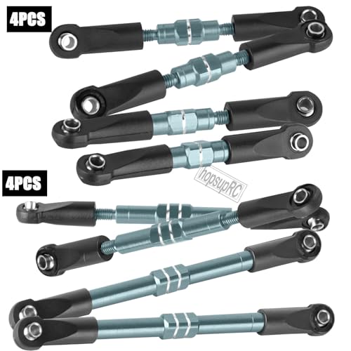 RC Adjustable Turnbuckles Links Upgrades Part for 1/16 Mini Slash 70054-1 RC Car.Front & Rear Aluminium Adjustable Turnbuckles Camber Toe Link Hops Up.Titanium - color: Titanium(for 1/16)