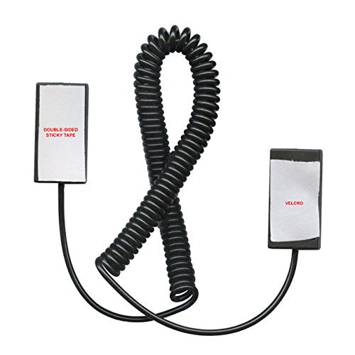 Universal Coiled Security Cable, 1-Pack | Remote Control Tether, Hook and Loop Fastener Tape, Double-Sided Tape, CBL02 - size: 1 Pack