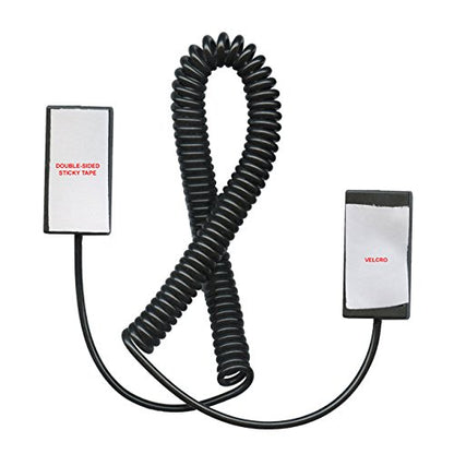 Universal Coiled Security Cable, 1-Pack | Remote Control Tether, Hook and Loop Fastener Tape, Double-Sided Tape, CBL02 - size: 1 Pack