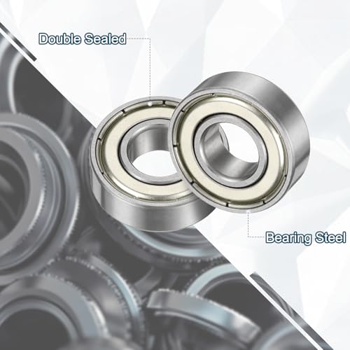 uxcell 3 Pcs 1604ZZ Deep Groove Ball Bearing 3/8" x 7/8" x 9/32" Double Metal Sealed, Chrome Steel Bearings - size: 1604ZZ 3/8" x 7/8" x 9/32"