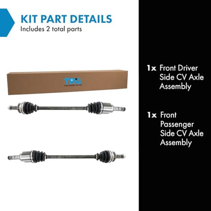 TRQ Front 2 Piece CV Axle Shaft Assembly Set | For 09-13 Subaru Forester 11-14 Impreza WRX Driver & Passenger Side - style: CSA70767