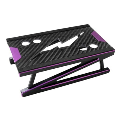 Aluminum Stand, Aluminum Repair Station, Car Model 1/8 1/10 Scale, Repair Work, for Trucks, Cars, Purple - color: Purple