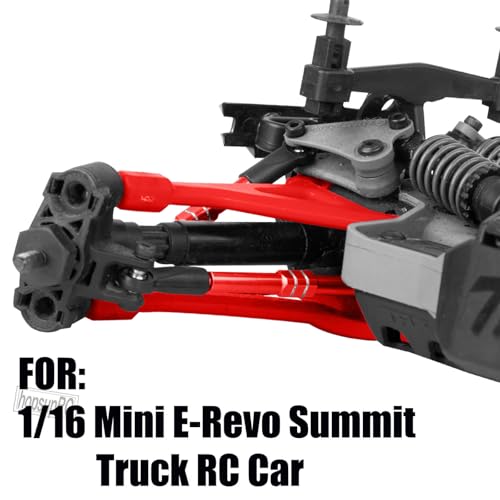 RC Adjustable Turnbuckles Links Upgrades Parts for 1/16 Mini E-Revo Summit Truck RC Car.Aluminum Front Rear Adjustable Turnbuckles Camber Links Toe Link Hops Up,Red - color: Red(for 1/16)