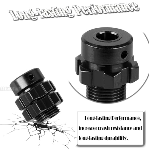 RC 17mm Wheel Hex 6mm Extended Wheel Hub Drive Upgrades Part for 1/10 E-Maxx/T-Maxx/E-Revo/Revo/Summit,4pcs Aluminum Hex Hub Adapters & Nuts w/Wrench,Replace Part #6469 5854,Black