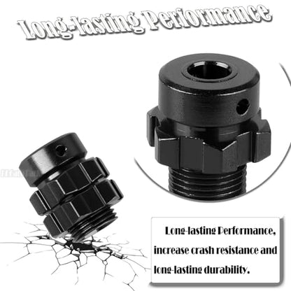 RC 17mm Wheel Hex 6mm Extended Wheel Hub Drive Upgrades Part for 1/10 E-Maxx/T-Maxx/E-Revo/Revo/Summit,4pcs Aluminum Hex Hub Adapters & Nuts w/Wrench,Replace Part #6469 5854,Black