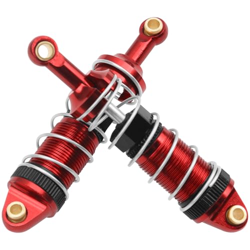 4Pack ShareGoo RC Car Shock Absorbers Metal Shocks Damper Compatible with MJX Hyper Go 14301 14302 14303 1/14 RC Car Upgrades Part (Red) - color: Red