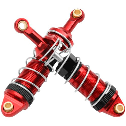 4Pack ShareGoo RC Car Shock Absorbers Metal Shocks Damper Compatible with MJX Hyper Go 14301 14302 14303 1/14 RC Car Upgrades Part (Red) - color: Red