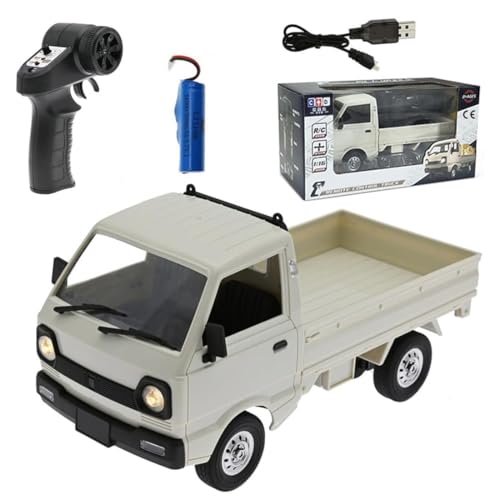 WPL D12 1:16 RC Mini Truck for Adults, 2.4G RC Car 4CH Off-Road Remote Control Pickup Truck, RC Drift Crawler Car Vehicle with Lights, 1 Battery - size: 1 Battery