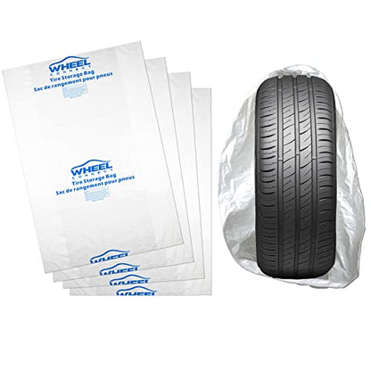 WHEEL CONNECT Tire Storage Bags. Made of Polyethylene LDPE Plastic, Extra-Large 44”X48”H, White, Pack of 4pcs. X-Large. - color: X-Large-Pack of 4pcs