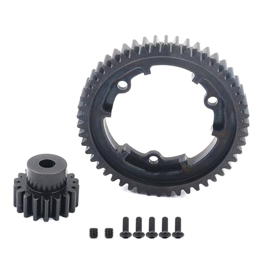 50T Spur Gear 1 Mod and 18T Pinion Gear Fit for Traxxas X Maxx | Hardened Steel Construction,Replace 6448,Compatible with XO 1,Maxx and E Revo 2.0,CNC Precision Machining - size: 50T+18T