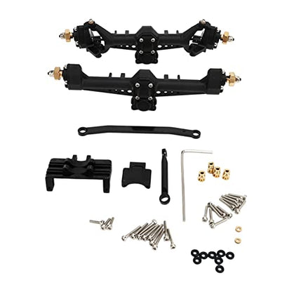 RC Car Front Rear Portal Axle Kit High Performance Plastic Housing Upgraded Heightened Axle Assembly Set for 1/24 Axial SCX24 Crawler Truck (Black) - color: Black