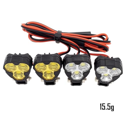 MEUS RACING RC Car LED Lights Kit 1/10 1/8 Scale RC Accessories for Axial SCX10 90046 Wraith Traxxas TRX4 TRX6 Redcat Gen8 1/10 1/8 RC Crawler Upgrades Parts. (4pcs Clover Lights) - style: 4pcs Clover Lights