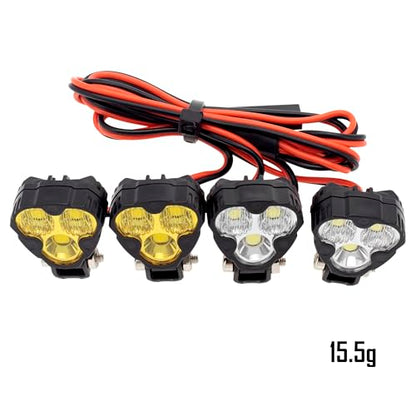 MEUS RACING RC Car LED Lights Kit 1/10 1/8 Scale RC Accessories for Axial SCX10 90046 Wraith Traxxas TRX4 TRX6 Redcat Gen8 1/10 1/8 RC Crawler Upgrades Parts. (4pcs Clover Lights) - style: 4pcs Clover Lights