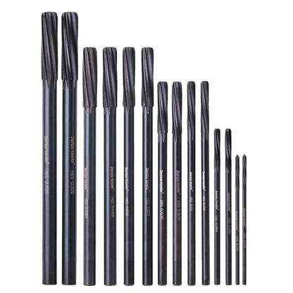 M2 High Speed Steel Premium Chucking Reamer Set, 14 pcs Over and Under Sizes 0.1240'' Thru 0.5010'', Spiral Flute, Enlarge, Smoothing and Finishing Holes - size: 14PCS Kit