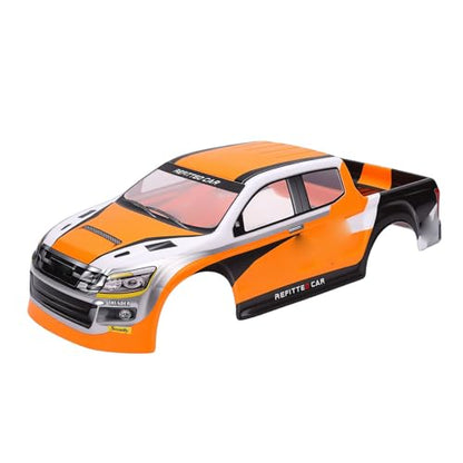 Bewinner 1/10 Scale RC Car Body Shell Painted Precut Universal for Pickup Truck 26cm Wheelbase Modification Sturdy PVC Protection - Blue (Orange) - color: Orange