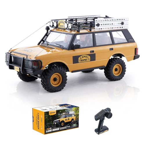 FMS 1/10 FCX10 Land Rover Camel Trophy Edition RC Crawler, Hobby RC Rock Crawler with Lighting System, 4-Link Suspension for Adults, RS (Range Rover) - color: Range Rover