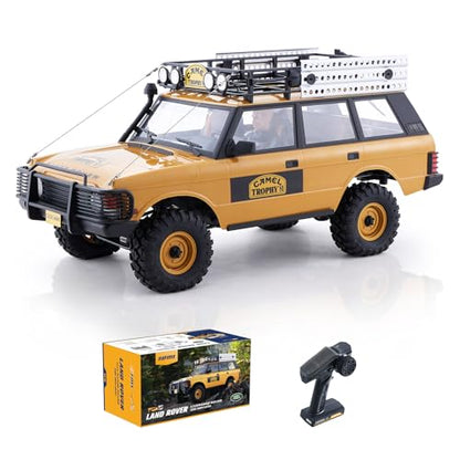 FMS 1/10 FCX10 Land Rover Camel Trophy Edition RC Crawler, Hobby RC Rock Crawler with Lighting System, 4-Link Suspension for Adults, RS (Range Rover) - color: Range Rover