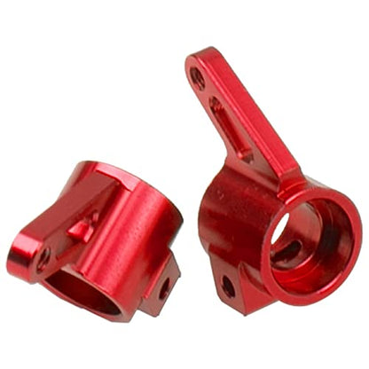 Aluminum Front Steering Knuckles Carrier Blocks Steering Cup Compatible with 1/10 Traxxas Slash 2WD Rustler Stampede Bandit RC Car,Replace of 3736 (Red) - color: Red