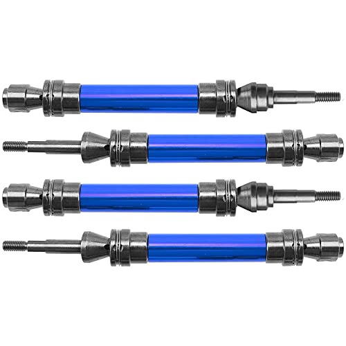 Front & Rear Universal Drive Shaft CVD w/Wheel Hex Hub Compatible with 1/10 Traxxas Slash VXL 4x4 /Stampede VXL 4X4/Hoss VXL 4X4 RC Car Upgrade Part (Blue) - color: Blue