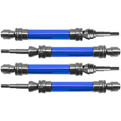 Front & Rear Universal Drive Shaft CVD w/Wheel Hex Hub Compatible with 1/10 Traxxas Slash VXL 4x4 /Stampede VXL 4X4/Hoss VXL 4X4 RC Car Upgrade Part (Blue) - color: Blue