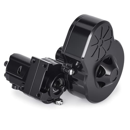 Complete Transmission Cutoff Gearbox with Dig Gear for SCX10 AX10 Wraith | CNC machined Aluminum alloy housing.Direct fit for 1/10 RC Axial SCX10.Upgrade stock gearbox for smoother crawl. - color: Black