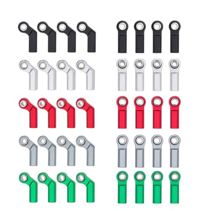 1/10 RC Crawler Rod Ends,4pcs M4 Aluminum Chassis Link Steering Rod Straight Rod Ends/Bend Rod Ends for 1/10 RC Crawler SCX10 TRX4 Capra VS4-10 Wraith (Straight 7mm S) - color: Straight 7mm S