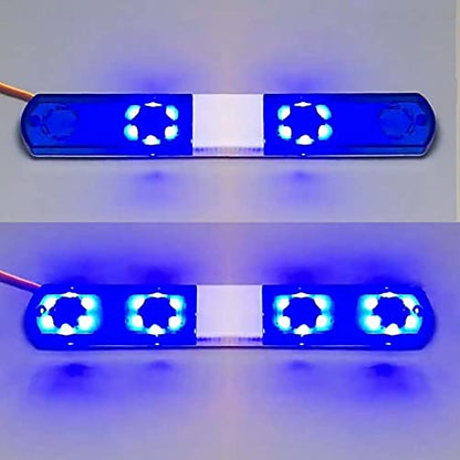 Multi-Function LED Police Flash Light Bar Lamp for 1/10 1/8 1/12 RC Model Car WPL D12 HSP TRX4 Tamiya CC01 D90 SCX10 (115mm Blue) - color: 115mm Blue