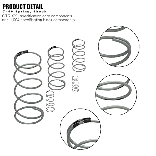 7449 Spring, Shock, White GTR Long .767, Black Rate, 5-Pack