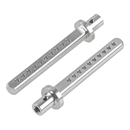 4Pcs Aluminum Alloy RC Car Body Posts Mount Holder Column 49.5mm Compatible with Axial SCX10 90046 90047 RC4WD D90 1/10 RC Rock Crawler (Silver) - color: Silver