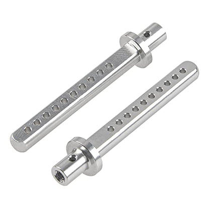 4Pcs Aluminum Alloy RC Car Body Posts Mount Holder Column 49.5mm Compatible with Axial SCX10 90046 90047 RC4WD D90 1/10 RC Rock Crawler (Silver) - color: Silver