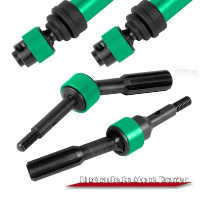 RC Drive Shaft CVD Axles Upgrades Part for 1/10 Slash VXL 4X4,Rustler VXL 4X4,Stampede VXL 4X4,#45 Steel Front Rear Driveshaft with Hex,Green - color: Green - Upgrades