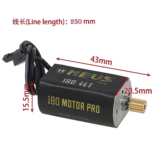 MEUS RACING TRX4M Motor 44T 180 Pro Brushed Motor with Brass Pinion Gear for TRX4M Defender/Bronco/K10/F150 1/18 RC Crawler Upgrades Toy Vehicles and Accessories(44T)