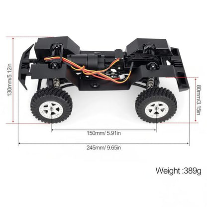 1/18 Scale RC Crawler Chassis Frame with Motor and Steering Servo, Nylon Roller Chassis Kit for Hobby RC Builds (Single Speed) - style: 2-Speed