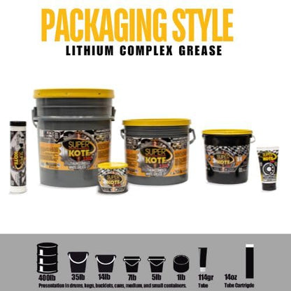 Lithium Complex Grease | Lubricant | Superkote 2000 Multipurpose | NLGI 2 | EP | High Temp | Automotive | Construction | Industry | Gear | Wheel Bearing | Axle | Bike | White | 114 gr Squeeze Tube