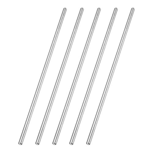 MECCANIXITY 5 Pack Dowel Pin Wheel, 5x200mm Steel Hex Wheel Hub Nut Pin Replacement for DIY RC Car Truck Boat Helicopter Model Part, Silver - size: 5x200mm
