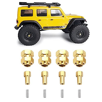 Brass 7mm Wheels Hex Hub 4mm Extension Hex Drive Adapter for 1/24 Axial SCX24 90081 RC Crawler Car Upgrades Accessories