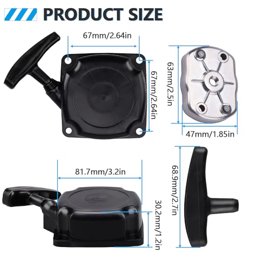 Xastro 49cc Recoil Pull Starter with Pawl Ratchet Gear for ATVs Pocket Dirt Bike 43cc 47cc 50cc Gas Scooters Pocket Bikes Mid-Bikes Mini-Choppers Small Quads