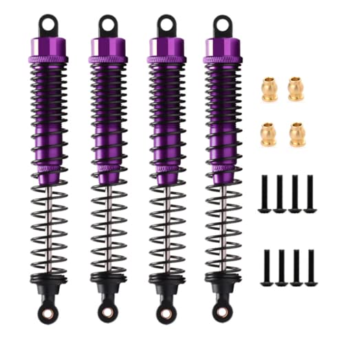 Alloy Shock Absorber Damper 130mm Adjustable for RC Car 1/10 Crawler Truck HPI HSP Losi Axial Tamiya Redcat Upgrade Part 4pcs/Set(Purple) - color: purple